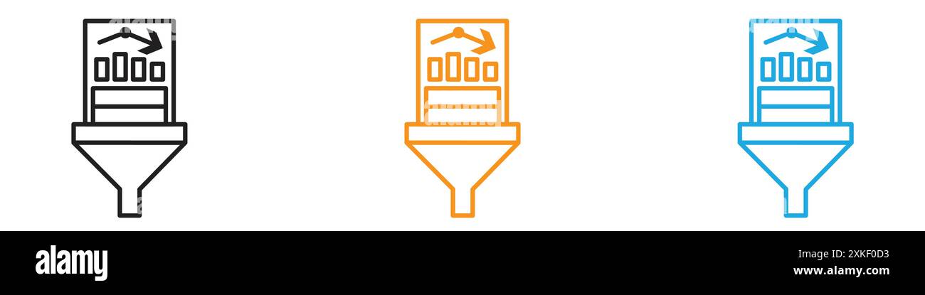 Raccolta di set di logo vettoriali o gruppo di pacchetti con icone di filtraggio dati Illustrazione Vettoriale