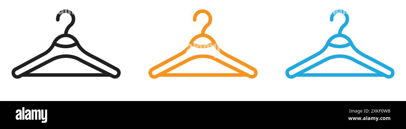 set di logo vettoriale o gruppo pacchetto con l'icona dell'appendiabiti Illustrazione Vettoriale