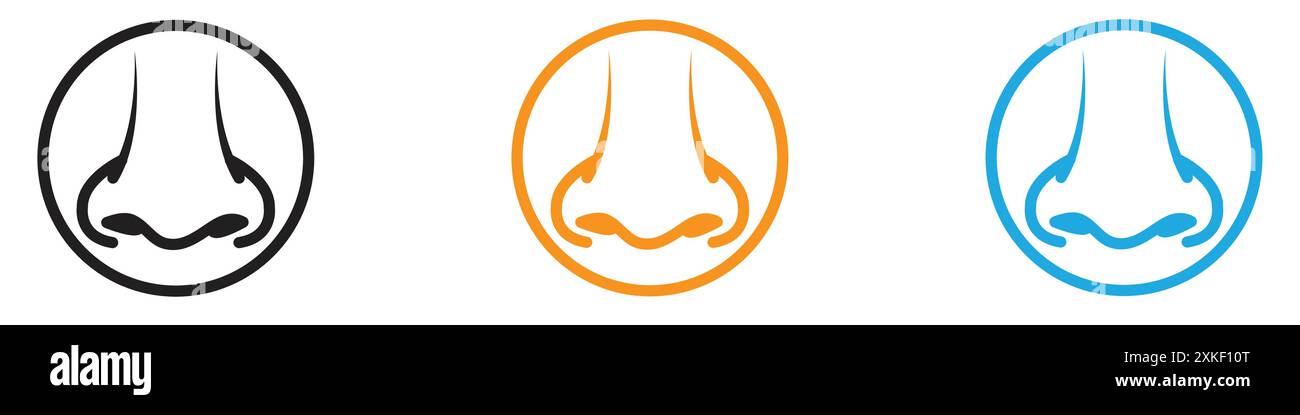 Set di logo vettoriale icona naso umano o gruppo pacchetto Illustrazione Vettoriale