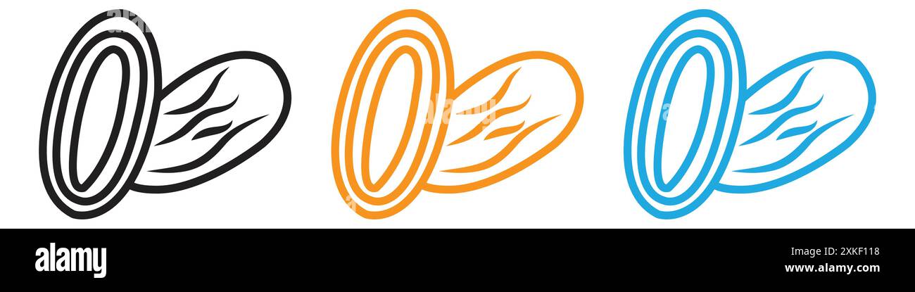 Set di logo vettoriale icona Jujujube o gruppo pacchetto Illustrazione Vettoriale