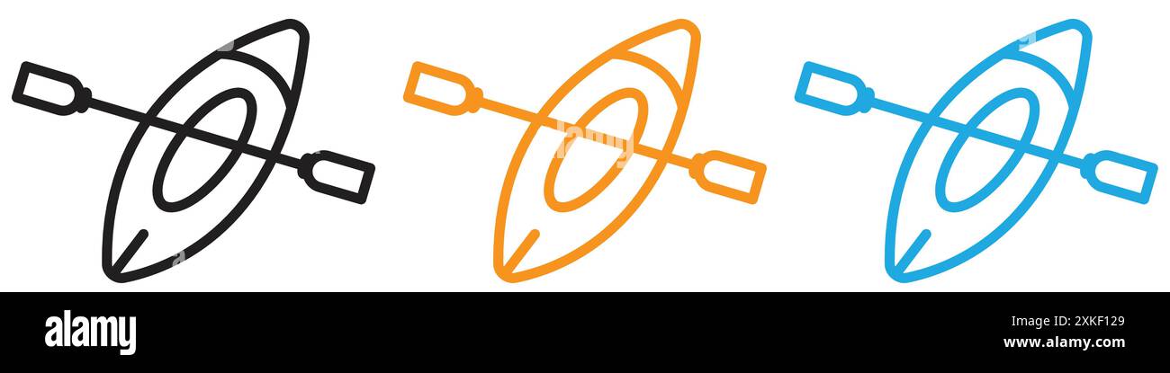 set di logo vettoriale icona kayak o gruppo pacchetto Illustrazione Vettoriale
