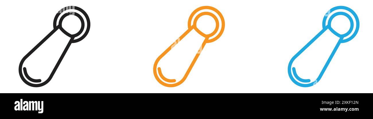 Set di logo vettoriale dell'icona del portachiavi o gruppo di pacchetti Illustrazione Vettoriale