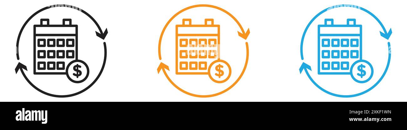 Icona del modello di abbonamento, logo vettoriale, set di pacchetti o pacchetti Illustrazione Vettoriale