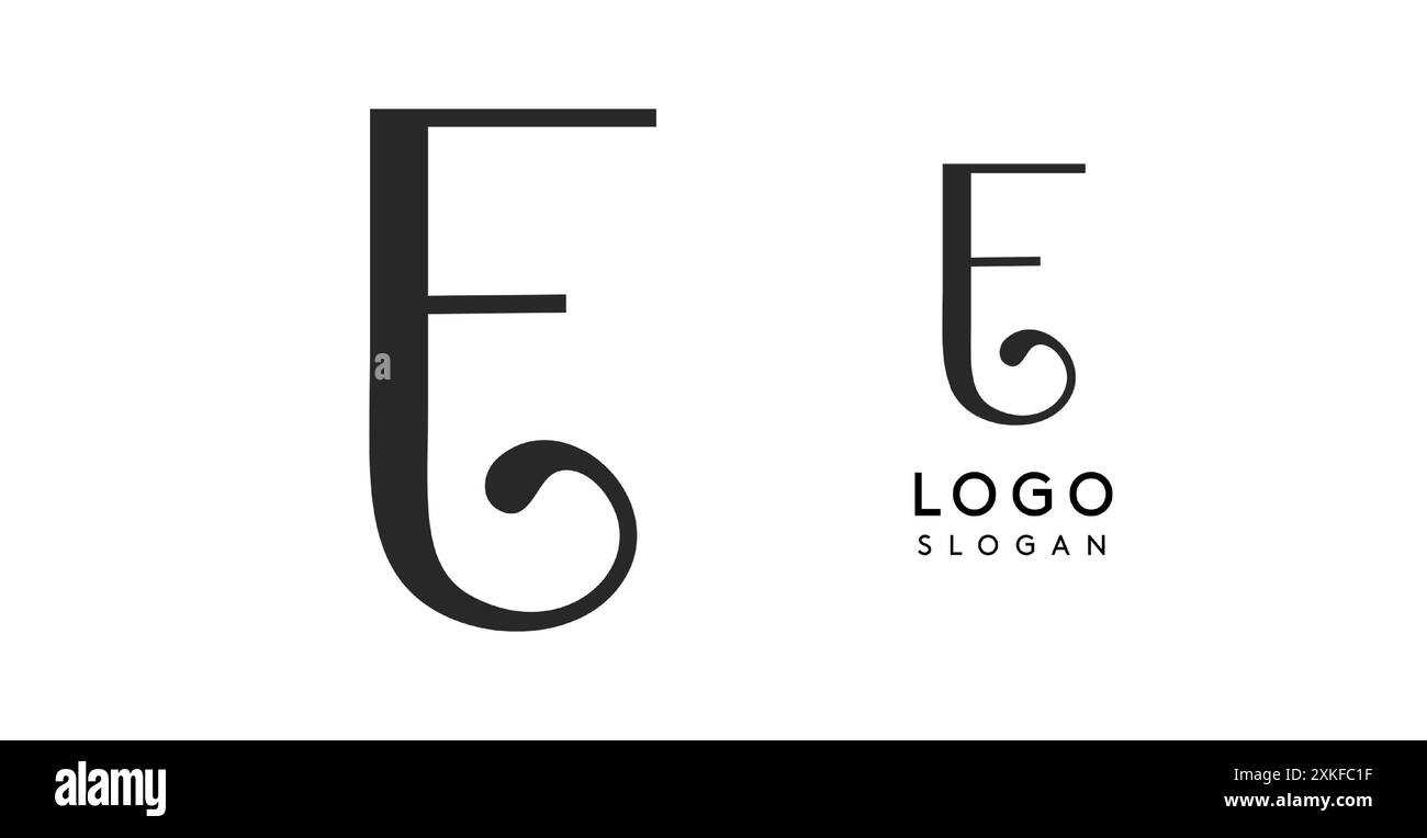 Elegante logo calligrafico. Elegante lettera e, elegante tipografia per il branding, la segnaletica e l'identità aziendale. Adatto per marchi di moda, bellezza e lusso Illustrazione Vettoriale