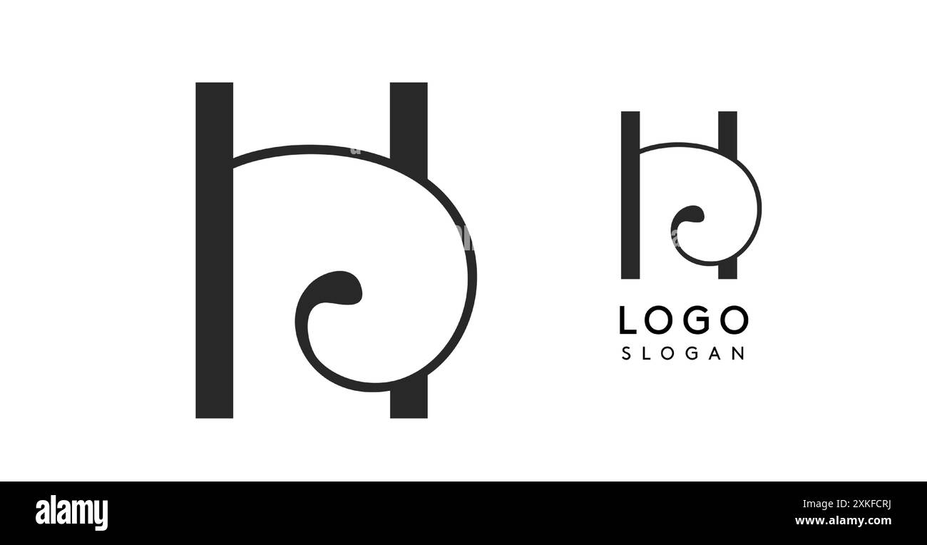 Elegante logo calligrafico. Elegante lettera H, elegante tipografia per il branding, la segnaletica e l'identità aziendale. Adatto per marchi di moda, bellezza e lusso Illustrazione Vettoriale