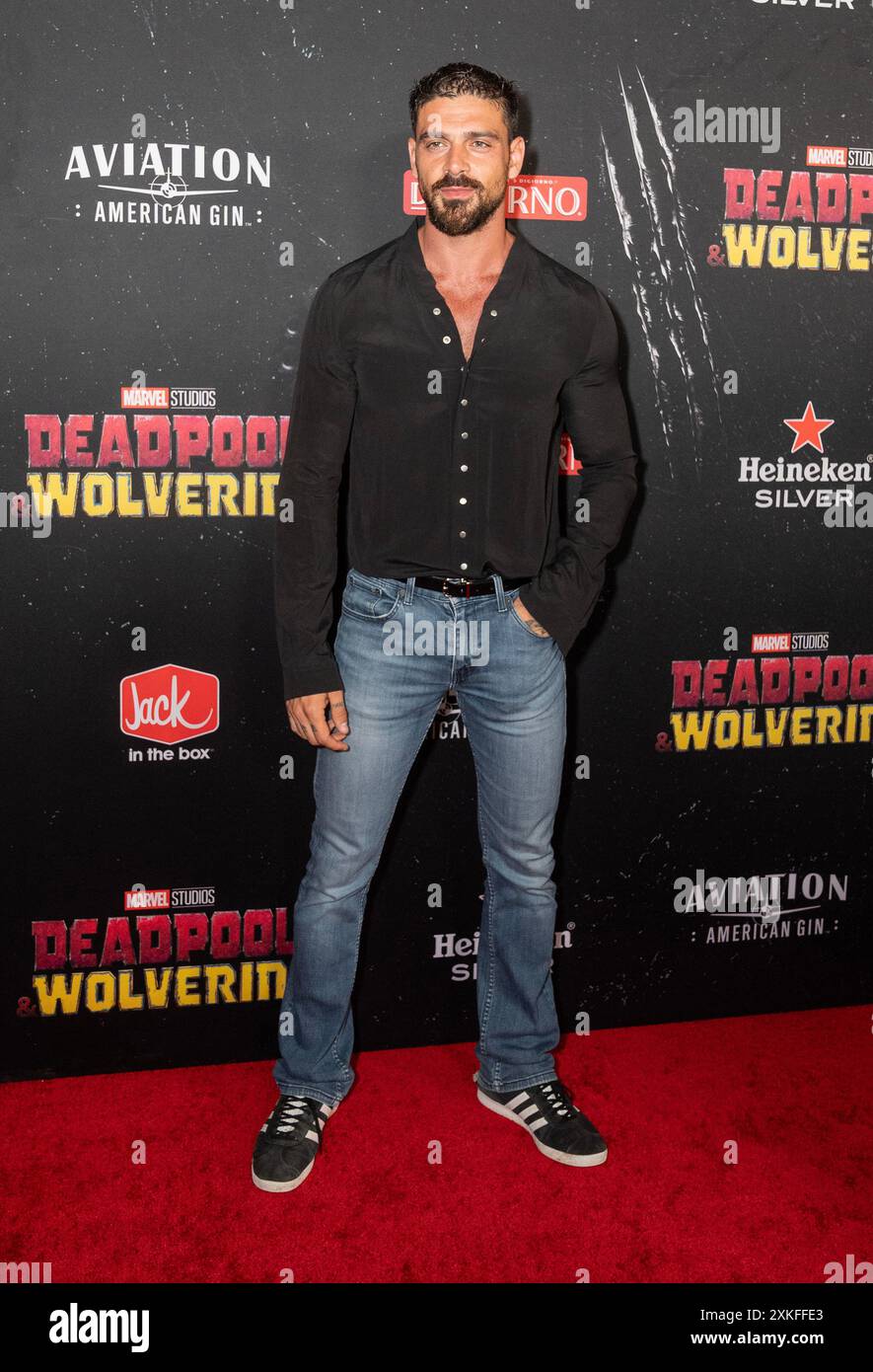 New York, Stati Uniti. 22 luglio 2024. Michele Morrone partecipa alla prima mondiale "Deadpool & Wolverine" dei Marvel Studios al David H. Koch Theater di New York il 22 luglio 2024. (Foto di Lev Radin/Sipa USA) credito: SIPA USA/Alamy Live News Foto Stock