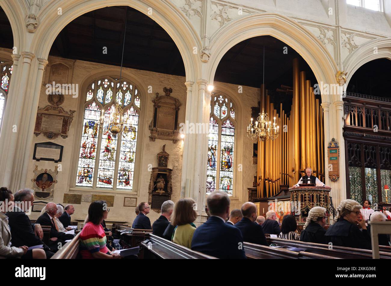 L'arcivescovo di Canterbury il reverendo Justin Welby parla durante il servizio per un nuovo Parlamento nella chiesa di St Margaret a Westminster, Londra. Data foto: Martedì 23 luglio 2024. Foto Stock
