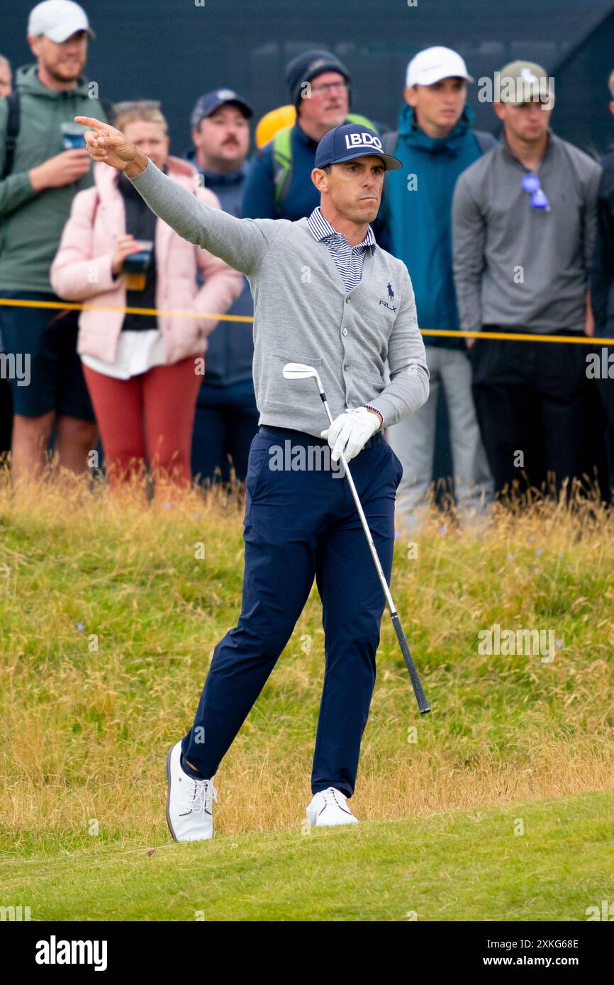 Troon, Scozia, Regno Unito. 21 luglio 2024. Il quarto round del 152° Campionato Open si tiene presso il campo da golf Royal Troon. PIC; Billy Horschel Foto Stock