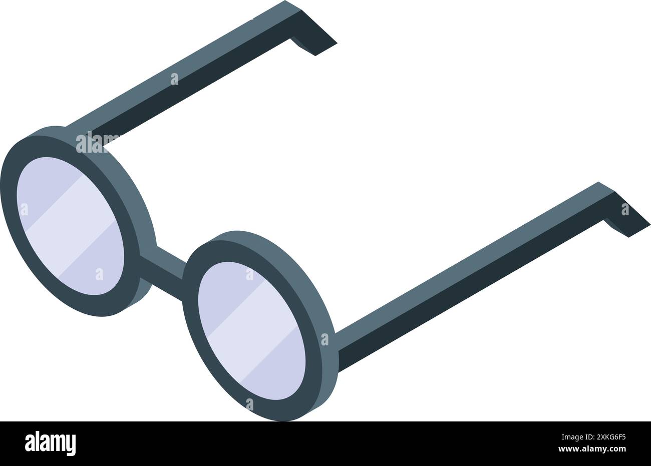 Occhiali rotondi in stile isometrico, per una visione chiara e un tocco di raffinatezza Illustrazione Vettoriale