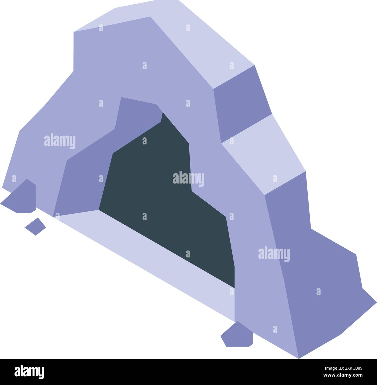 L'ingresso misterioso della grotta invita gli esploratori a scoprire i suoi segreti Illustrazione Vettoriale