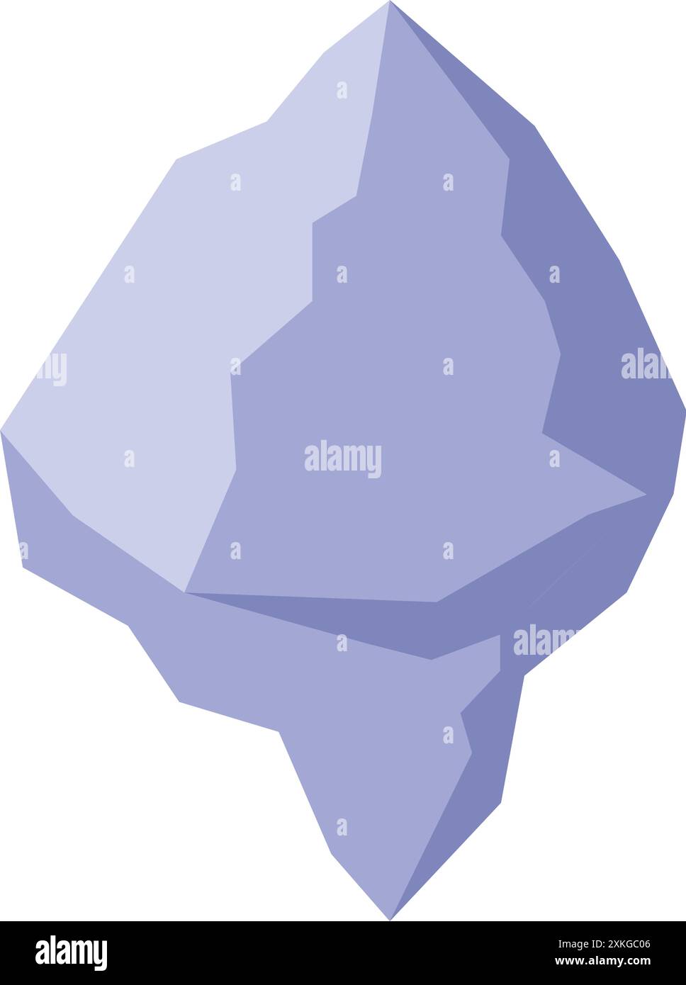 Grande iceberg frastagliato che galleggia su un corpo idrico, rappresentando gli effetti del cambiamento climatico Illustrazione Vettoriale