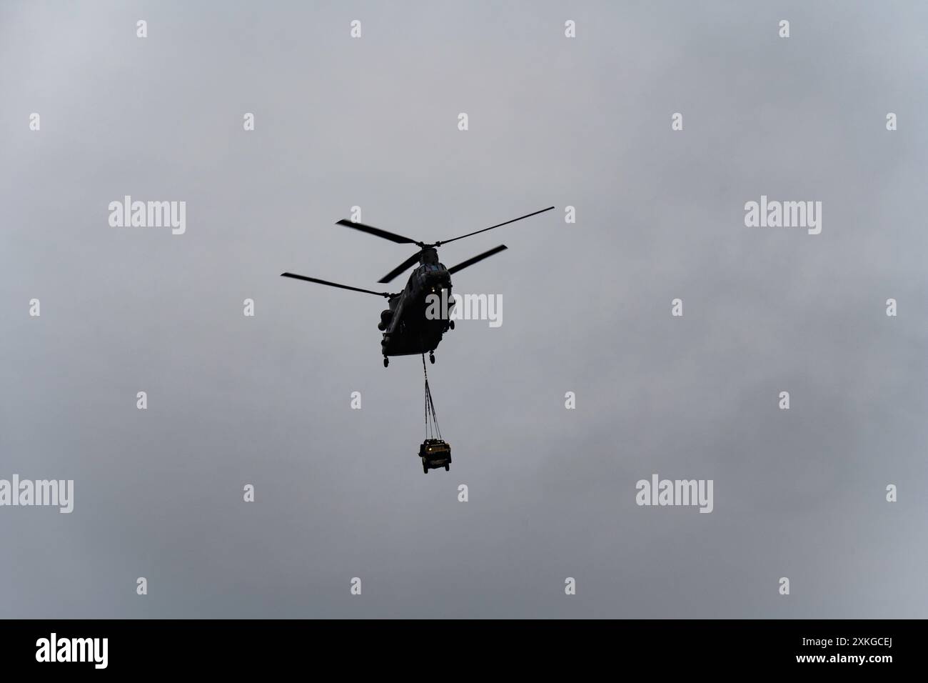 Elicottero RAF Chinook Sutton Sutton Regno Unito Foto Stock