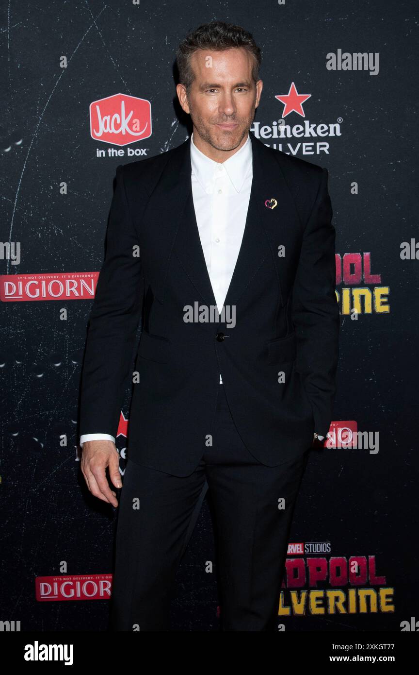 Ryan Reynolds bei der Weltpremiere des Kinofilms 'Deadpool & Wolverine' in David H. Koch Theater. New York, 22.07.2024 Foto Stock