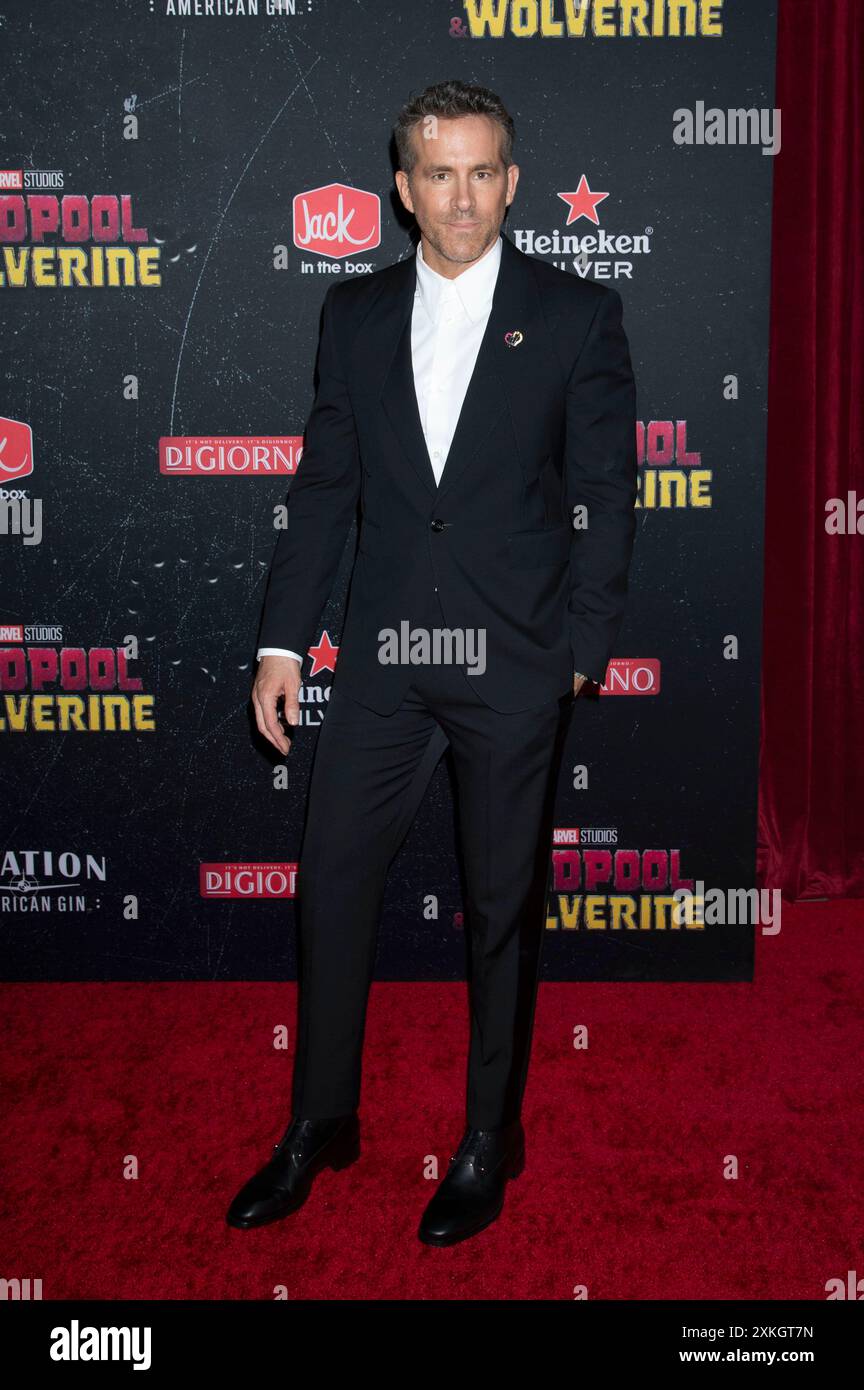Ryan Reynolds bei der Weltpremiere des Kinofilms 'Deadpool & Wolverine' in David H. Koch Theater. New York, 22.07.2024 Foto Stock