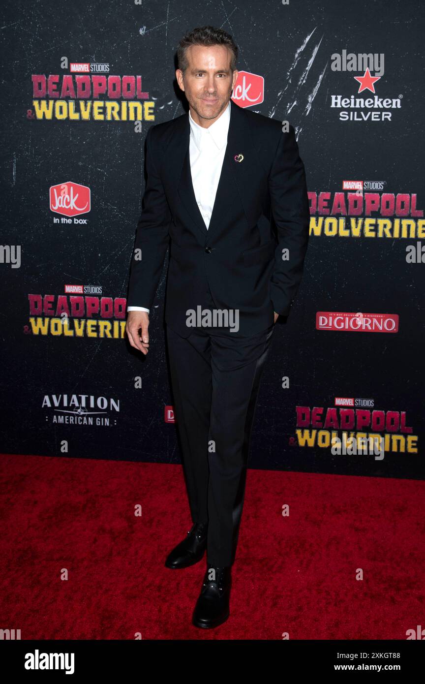 Ryan Reynolds bei der Weltpremiere des Kinofilms 'Deadpool & Wolverine' in David H. Koch Theater. New York, 22.07.2024 Foto Stock