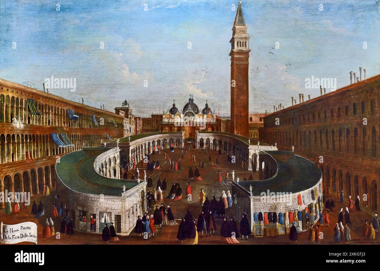 La nuova pianta della Fiera della Sensa in piazza S. Marco - olio su tela - Gabriel bella - XVIII secolo - Venezia, Pinacoteca Querini Stampalia Foto Stock