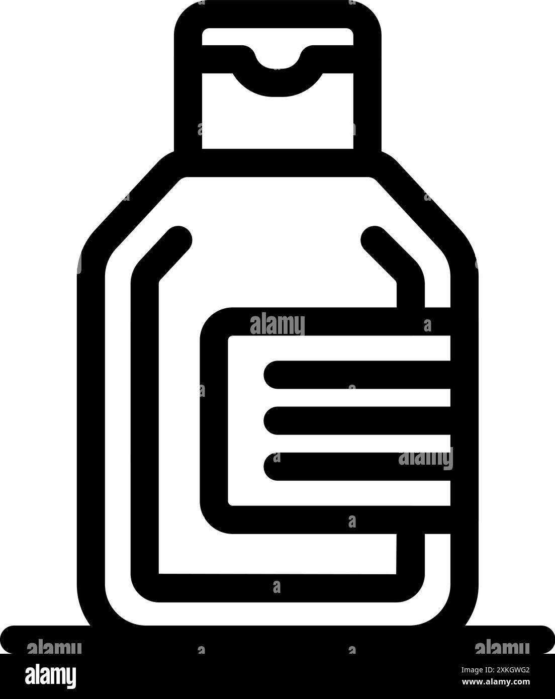 Viene presentato un flacone cosmetico con tappo flip-top in piedi sulla superficie Illustrazione Vettoriale