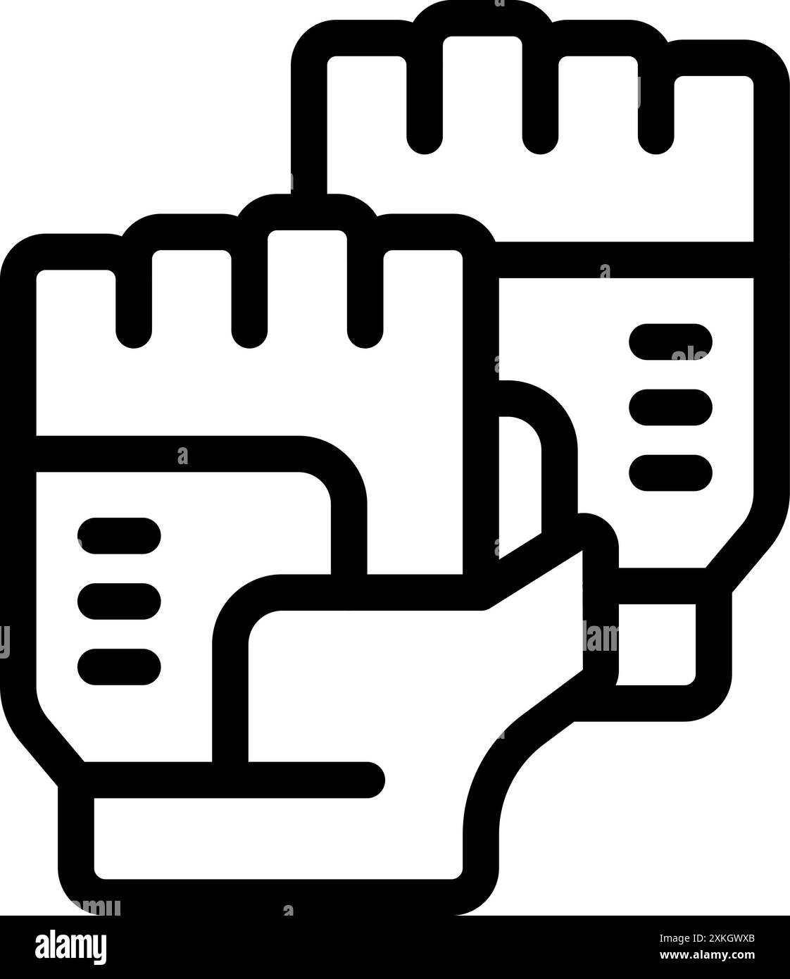 Operaio edile che indossa guanti protettivi, dando priorità alla sicurezza e alla protezione delle mani sul luogo di lavoro Illustrazione Vettoriale