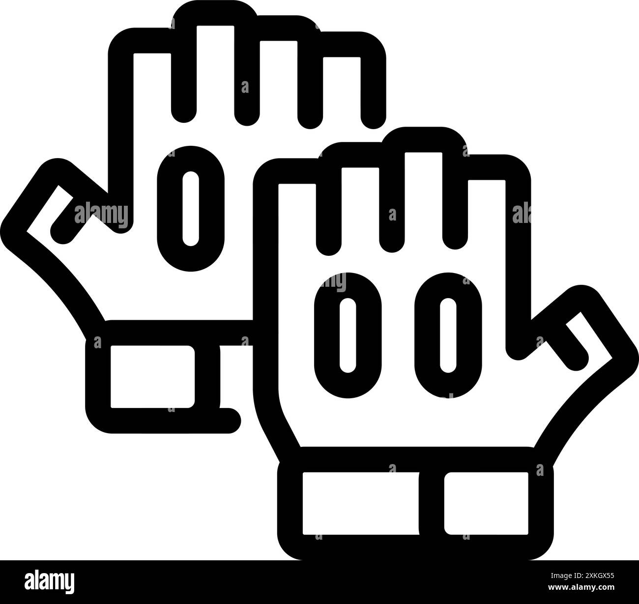 Vengono mostrati due guanti di sicurezza, che sottolineano l'importanza della protezione delle mani in vari settori Illustrazione Vettoriale