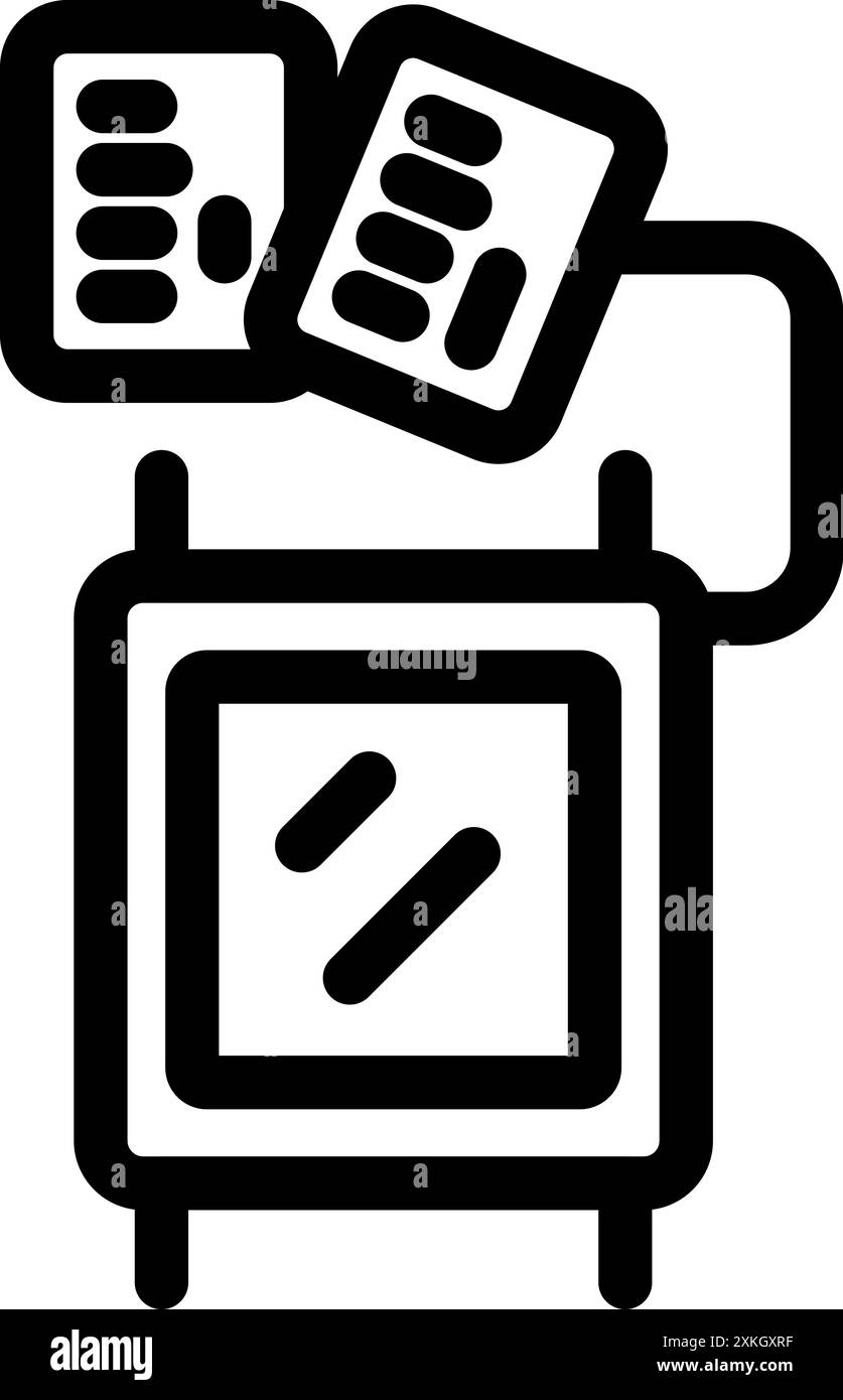Macchina per il voto elettronica che accetta le schede, icona del processo di elezione sicuro Illustrazione Vettoriale