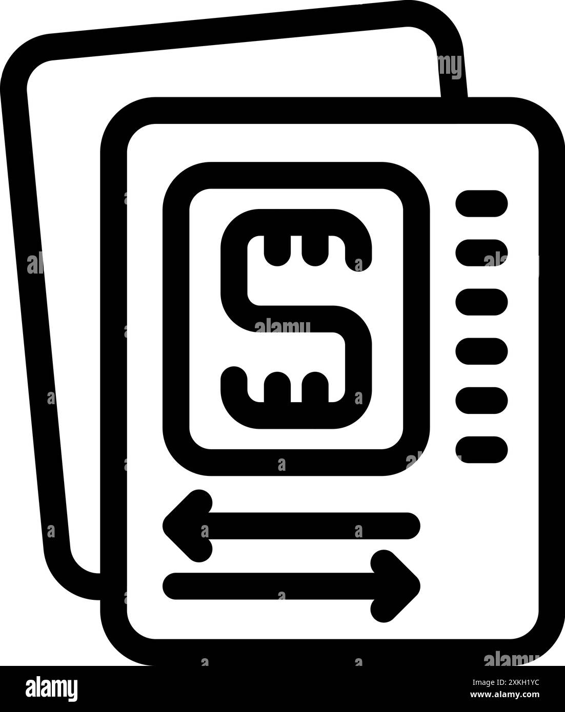 App di online banking che visualizza un trasferimento di denaro con frecce che indicano la direzione della transazione Illustrazione Vettoriale