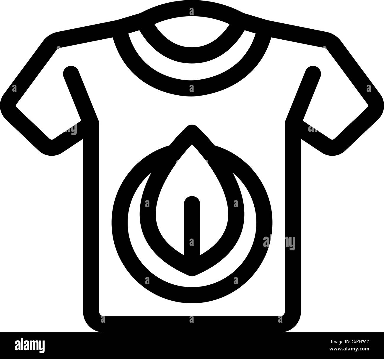 Linea bianca e nera di una t shirt con logo eco-compatibile che promuove la consapevolezza ambientale Illustrazione Vettoriale