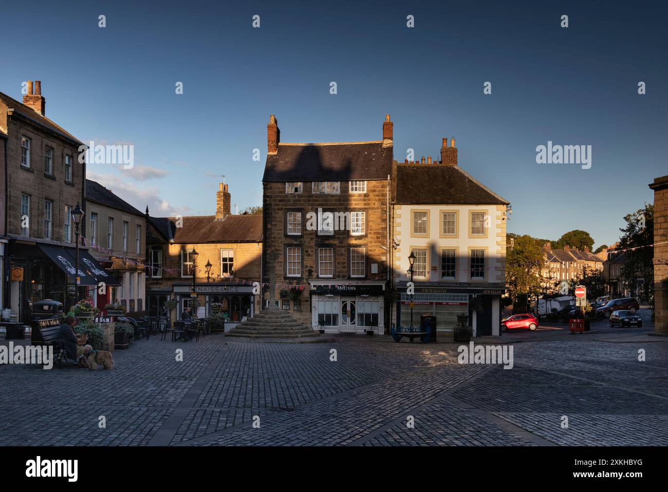 Alnwick, una città di mercato nel Northumberland, Inghilterra. Foto Stock