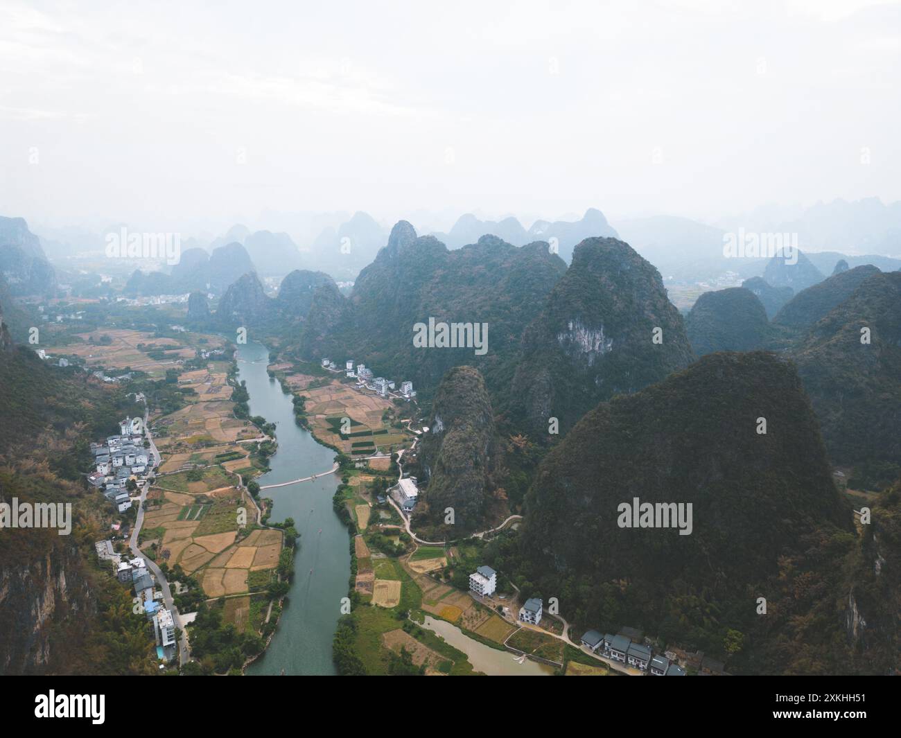 Paesaggio a yangshuo, guilin, cina Foto Stock