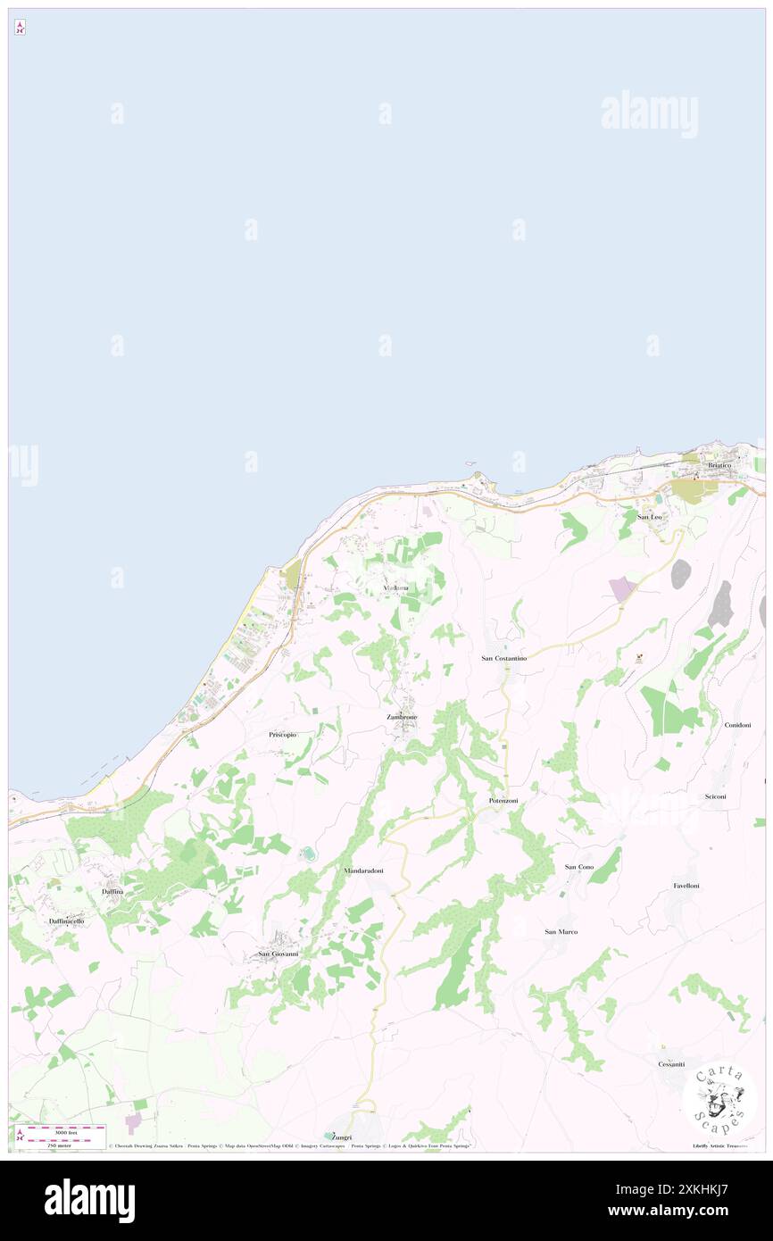 Madama, Provincia di Vibo-Valentia, IT, Italia, Calabria, N 38 42' 47'', N 15 59' 17'', MAP, Cartascapes Map pubblicata nel 2024. Esplora Cartascapes, una mappa che rivela i diversi paesaggi, culture ed ecosistemi della Terra. Viaggia attraverso il tempo e lo spazio, scoprendo l'interconnessione del passato, del presente e del futuro del nostro pianeta. Foto Stock