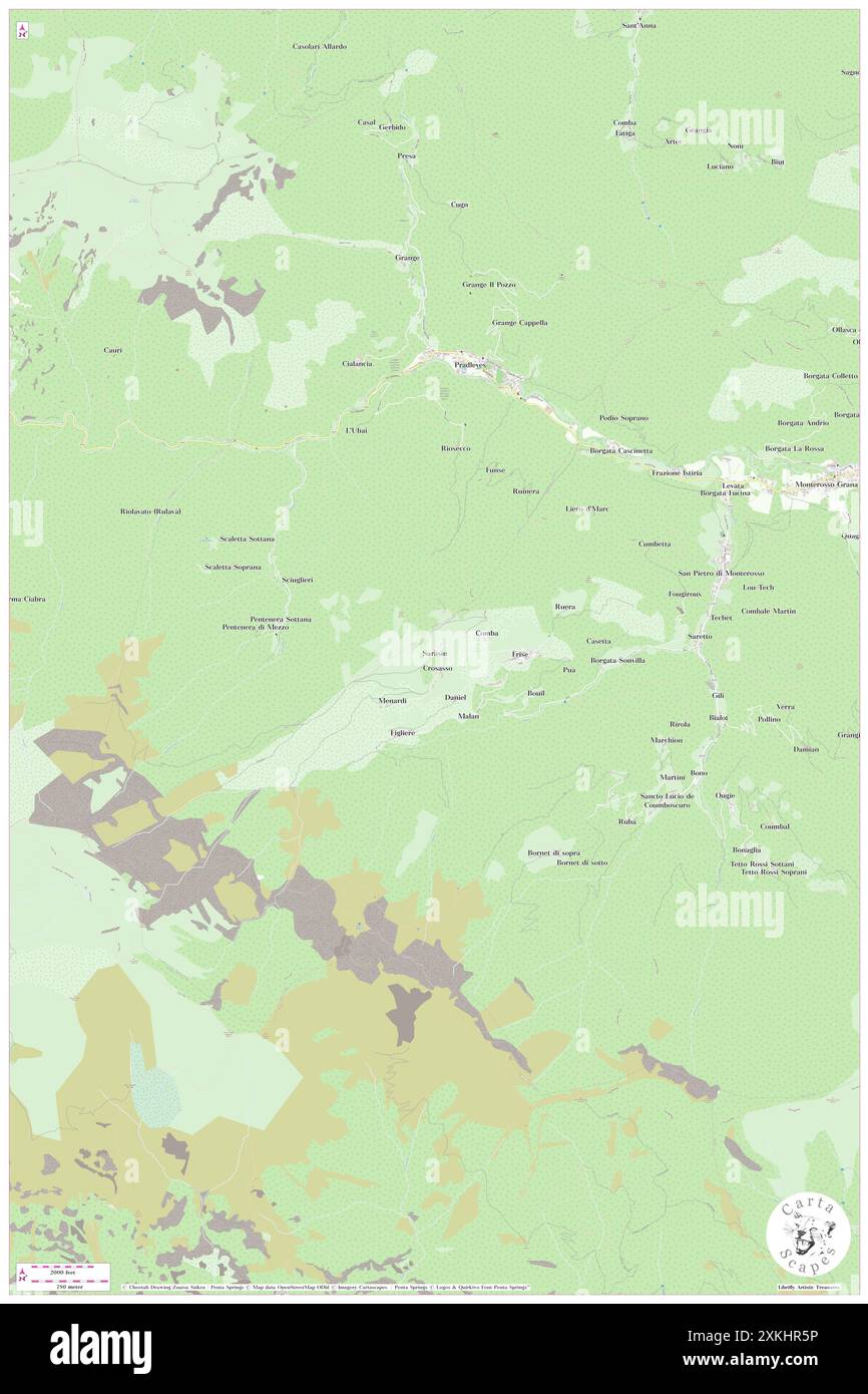 Saresin, Provincia di Cuneo, IT, Italia, Piemonte, N 44 23' 38'', N 7 16' 35'', MAP, Cartascapes Map pubblicata nel 2024. Esplora Cartascapes, una mappa che rivela i diversi paesaggi, culture ed ecosistemi della Terra. Viaggia attraverso il tempo e lo spazio, scoprendo l'interconnessione del passato, del presente e del futuro del nostro pianeta. Foto Stock