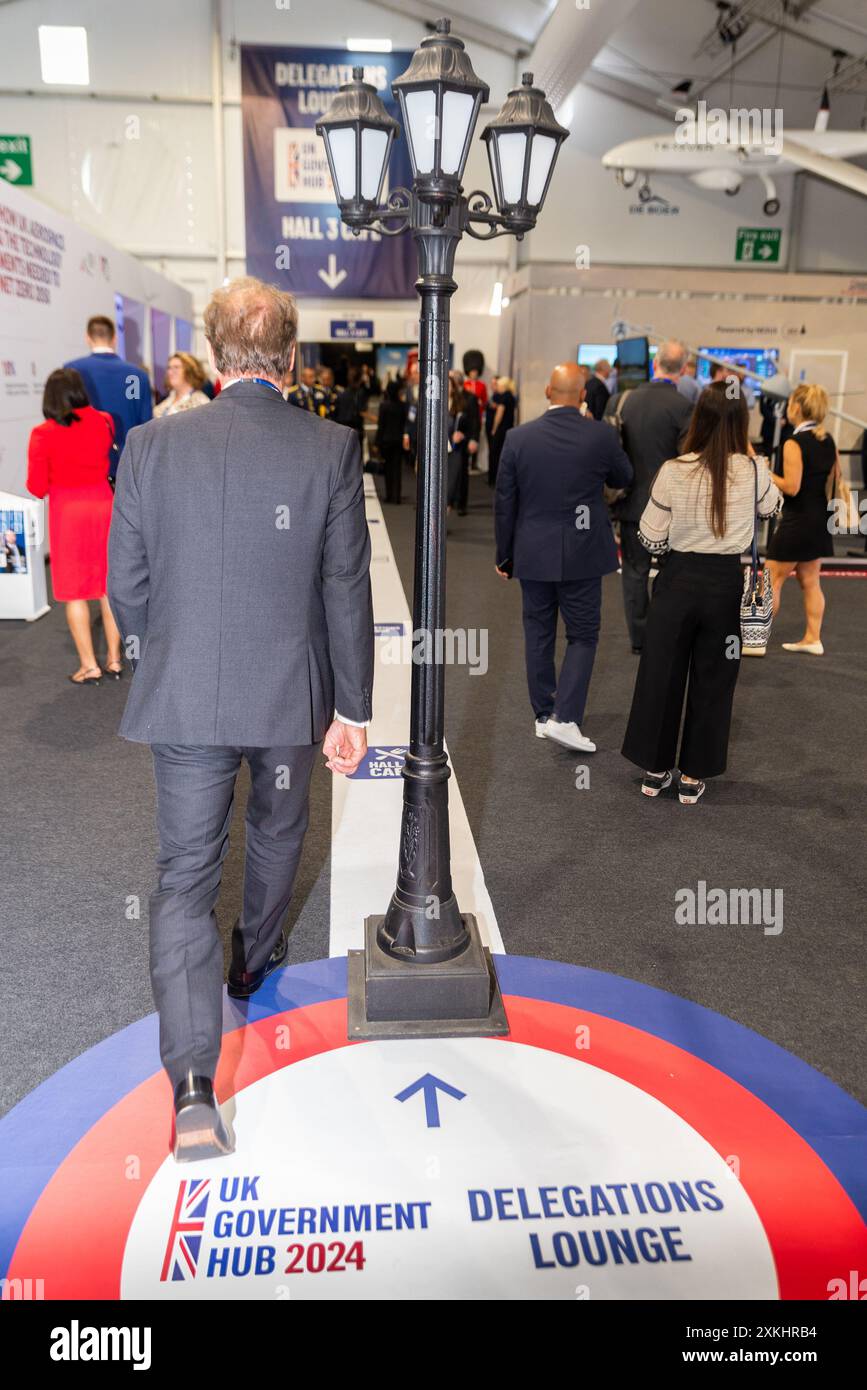 UK Government Hub 2024, area promozionale britannica al Farnborough International Airshow 2024. Promuovere l'industria del Regno Unito Foto Stock