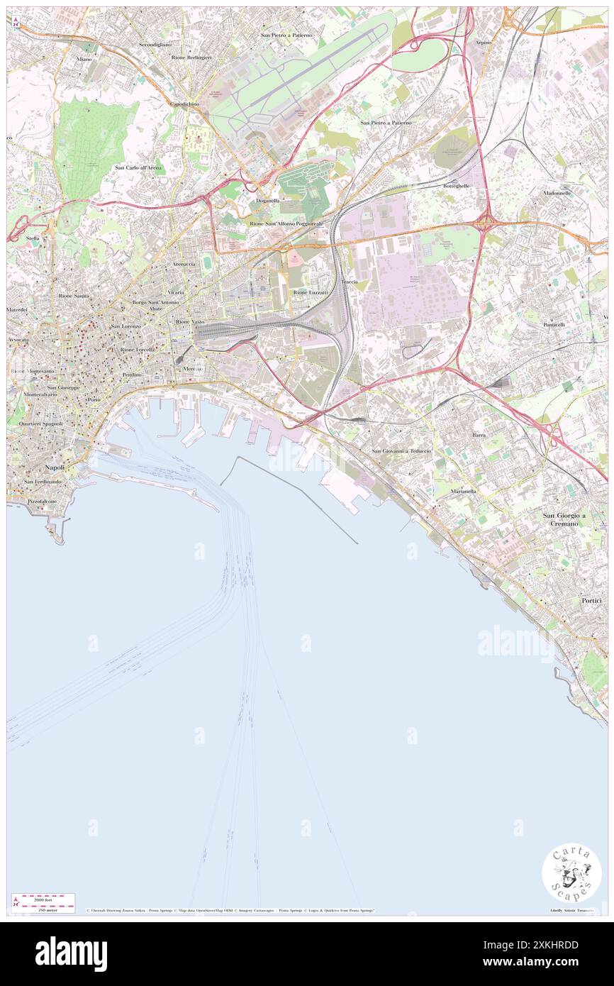 Pontile Vigliena, Napoli, IT, Italia, Campania, N 40 50' 12''', N 14 17' 27'', MAP, Cartascapes Map pubblicata nel 2024. Esplora Cartascapes, una mappa che rivela i diversi paesaggi, culture ed ecosistemi della Terra. Viaggia attraverso il tempo e lo spazio, scoprendo l'interconnessione del passato, del presente e del futuro del nostro pianeta. Foto Stock