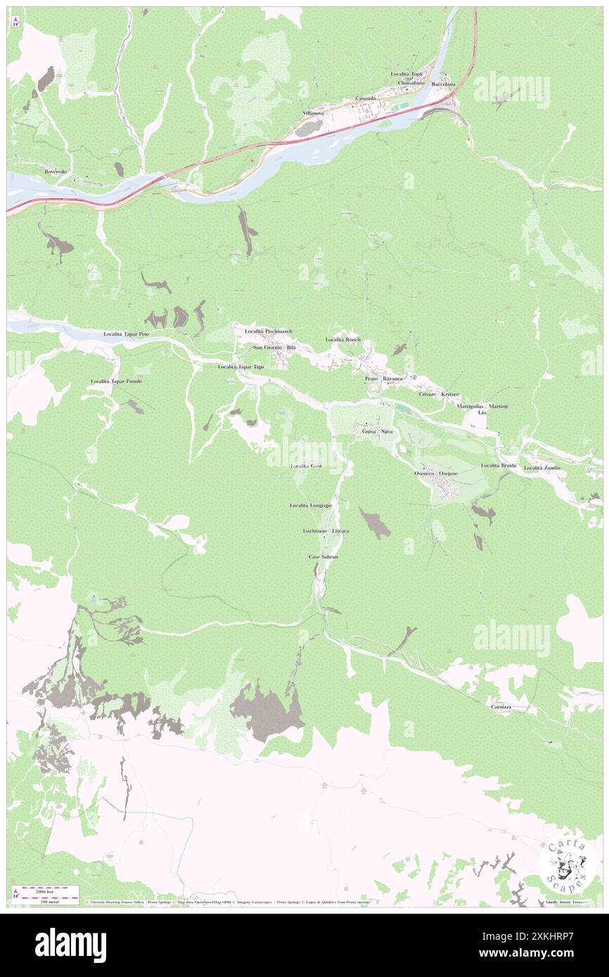 Ronch-Tigo, Udine, IT, Italia, Friuli Venezia Giulia, N 46 21' 52'', N 13 17' 27'', MAP, Cartascapes Map pubblicata nel 2024. Esplora Cartascapes, una mappa che rivela i diversi paesaggi, culture ed ecosistemi della Terra. Viaggia attraverso il tempo e lo spazio, scoprendo l'interconnessione del passato, del presente e del futuro del nostro pianeta. Foto Stock