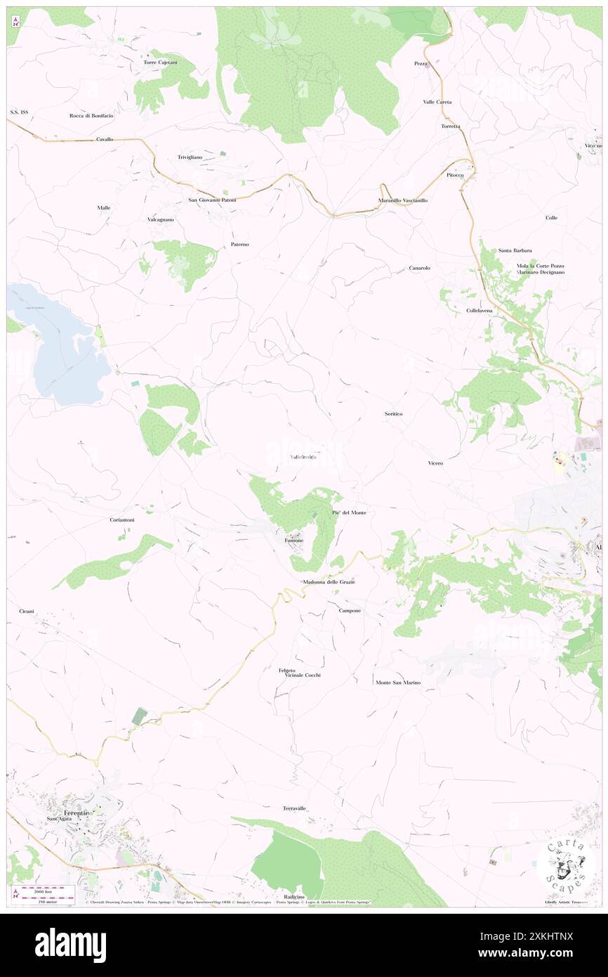 Vallefredda, Provincia di Frosinone, IT, Italia, Lazio, N 41 44' 16'', N 13 17' 29'', MAP, Cartascapes Map pubblicata nel 2024. Esplora Cartascapes, una mappa che rivela i diversi paesaggi, culture ed ecosistemi della Terra. Viaggia attraverso il tempo e lo spazio, scoprendo l'interconnessione del passato, del presente e del futuro del nostro pianeta. Foto Stock