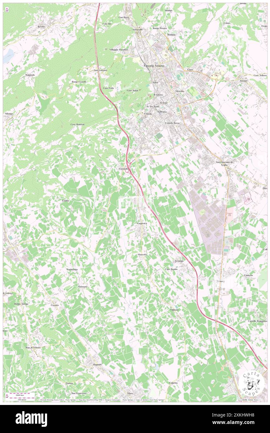 Azienda, Provincia di Treviso, IT, Italia, Veneto, N 45 57' 12'', N 12 17' 21'', MAP, Cartascapes Map pubblicata nel 2024. Esplora Cartascapes, una mappa che rivela i diversi paesaggi, culture ed ecosistemi della Terra. Viaggia attraverso il tempo e lo spazio, scoprendo l'interconnessione del passato, del presente e del futuro del nostro pianeta. Foto Stock