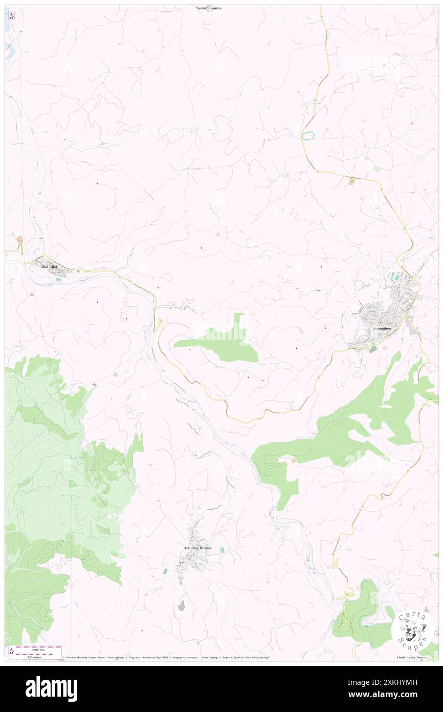 Funtana mira, IT, Italia, Sardegna, N 39 56' 43'', N 8 54' 11'', mappa, Cartascapes Mappa pubblicata nel 2024. Esplora Cartascapes, una mappa che rivela i diversi paesaggi, culture ed ecosistemi della Terra. Viaggia attraverso il tempo e lo spazio, scoprendo l'interconnessione del passato, del presente e del futuro del nostro pianeta. Foto Stock