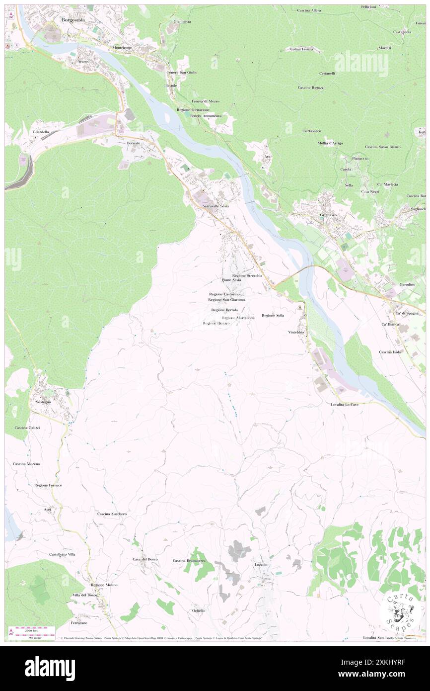 Quazzo, Provincia di Vercelli, IT, Italia, Piemonte, N 45 39' 57'', N 8 18' 38'', MAP, Cartascapes Map pubblicata nel 2024. Esplora Cartascapes, una mappa che rivela i diversi paesaggi, culture ed ecosistemi della Terra. Viaggia attraverso il tempo e lo spazio, scoprendo l'interconnessione del passato, del presente e del futuro del nostro pianeta. Foto Stock