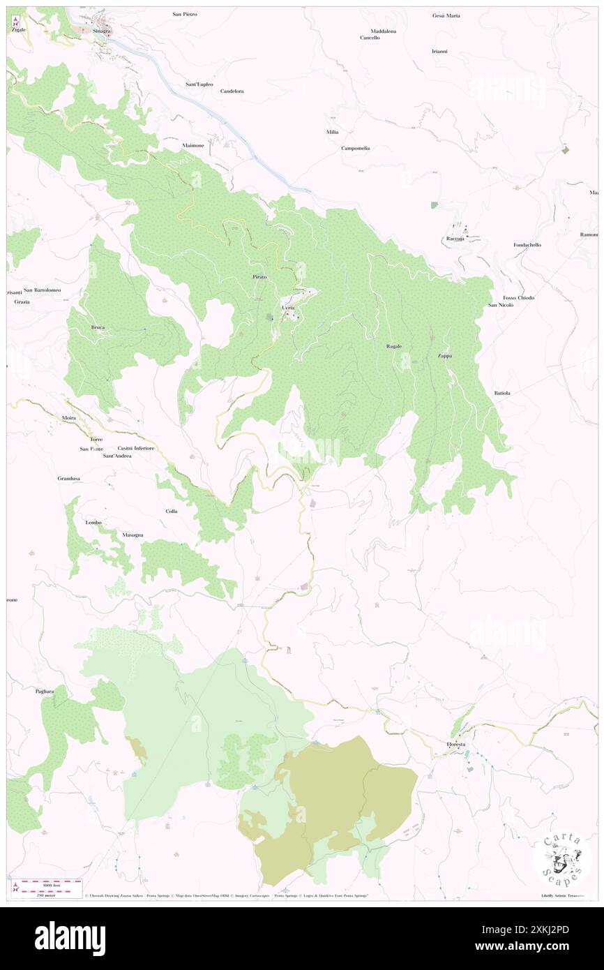 Ucria, Messina, IT, Italia, Sicilia, N 38 2' 44'', N 14 52' 49'', MAP, Cartascapes Map pubblicata nel 2024. Esplora Cartascapes, una mappa che rivela i diversi paesaggi, culture ed ecosistemi della Terra. Viaggia attraverso il tempo e lo spazio, scoprendo l'interconnessione del passato, del presente e del futuro del nostro pianeta. Foto Stock