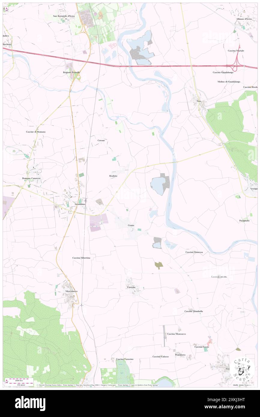 Strambino, Torino, IT, Italia, Piemonte, N 45 22' 47'', N 7 53' 22'', MAP, Cartascapes Map pubblicata nel 2024. Esplora Cartascapes, una mappa che rivela i diversi paesaggi, culture ed ecosistemi della Terra. Viaggia attraverso il tempo e lo spazio, scoprendo l'interconnessione del passato, del presente e del futuro del nostro pianeta. Foto Stock