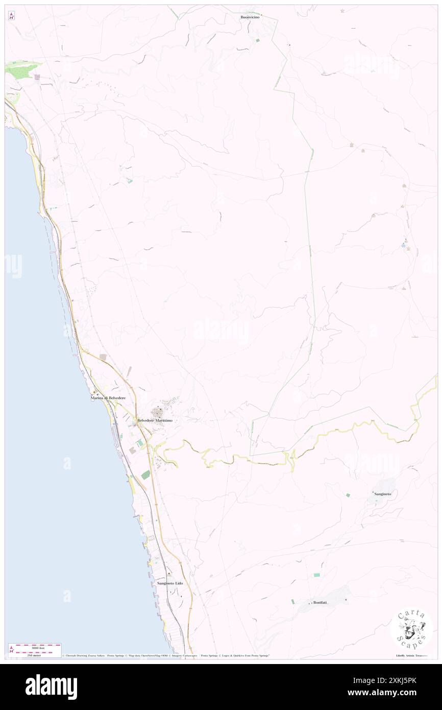 Belvedere marittimo, Provincia di Cosenza, IT, Italia, Calabria, N 39 37' 4'', N 15 51' 42'', MAP, Cartascapes Map pubblicata nel 2024. Esplora Cartascapes, una mappa che rivela i diversi paesaggi, culture ed ecosistemi della Terra. Viaggia attraverso il tempo e lo spazio, scoprendo l'interconnessione del passato, del presente e del futuro del nostro pianeta. Foto Stock