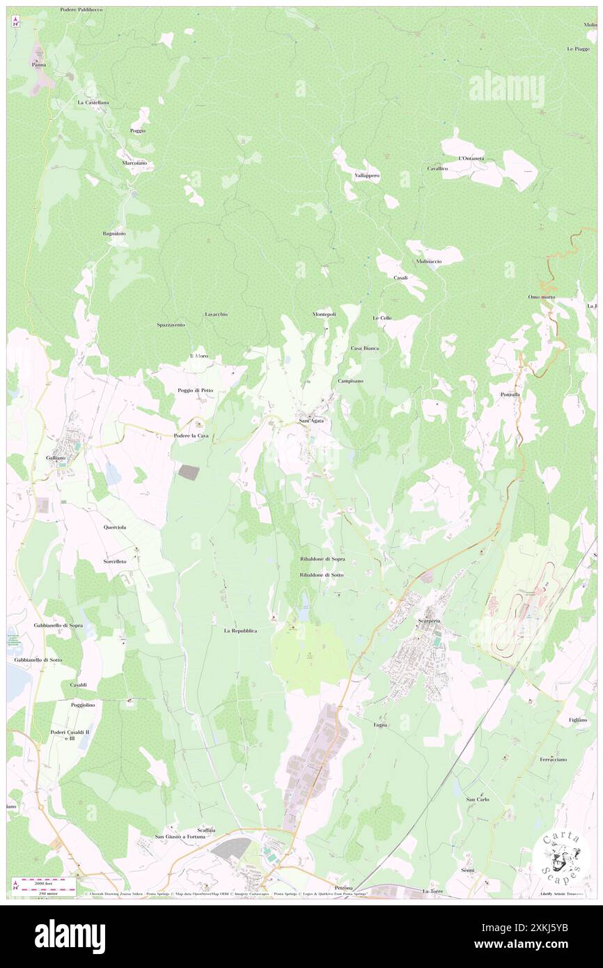 Sant'Agata, Provincia di Firenze, IT, Italia, Toscana, N 44 1' 0'', N 11 19' 59'', MAP, Cartascapes Map pubblicata nel 2024. Esplora Cartascapes, una mappa che rivela i diversi paesaggi, culture ed ecosistemi della Terra. Viaggia attraverso il tempo e lo spazio, scoprendo l'interconnessione del passato, del presente e del futuro del nostro pianeta. Foto Stock