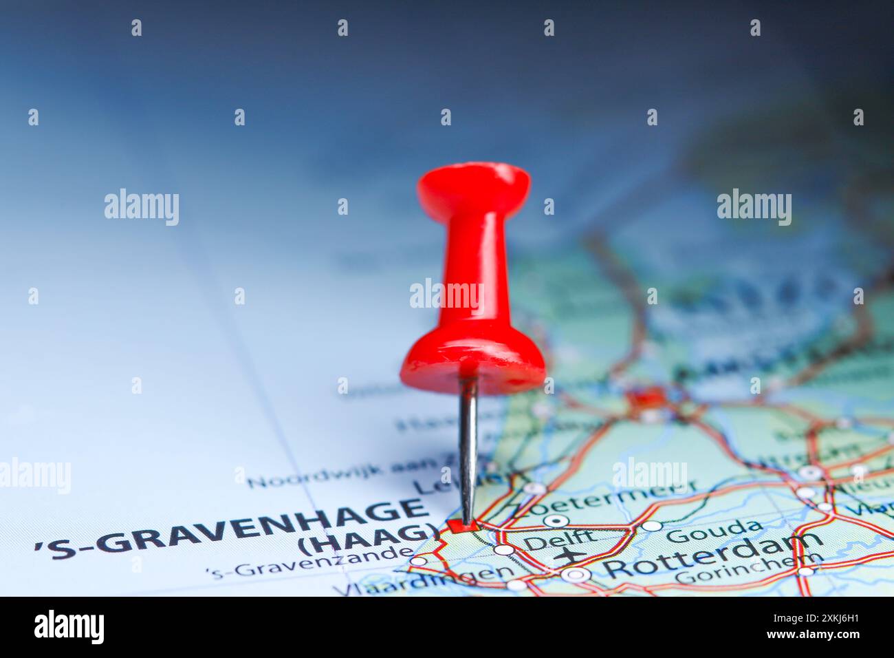 S Gravenhage, Paesi Bassi pin sulla mappa Foto Stock