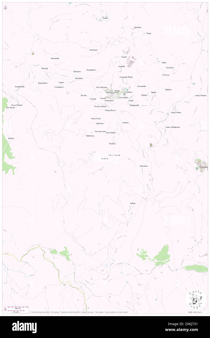 Spaditta, Messina, IT, Italia, Sicilia, N 38 1' 36'', N 14 57' 49'', MAP, Cartascapes Map pubblicata nel 2024. Esplora Cartascapes, una mappa che rivela i diversi paesaggi, culture ed ecosistemi della Terra. Viaggia attraverso il tempo e lo spazio, scoprendo l'interconnessione del passato, del presente e del futuro del nostro pianeta. Foto Stock