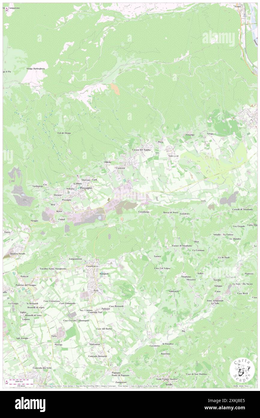 Caniezza, Provincia di Treviso, IT, Italia, Veneto, N 45 51' 9'', N 11 53' 56'', MAP, Cartascapes Map pubblicata nel 2024. Esplora Cartascapes, una mappa che rivela i diversi paesaggi, culture ed ecosistemi della Terra. Viaggia attraverso il tempo e lo spazio, scoprendo l'interconnessione del passato, del presente e del futuro del nostro pianeta. Foto Stock