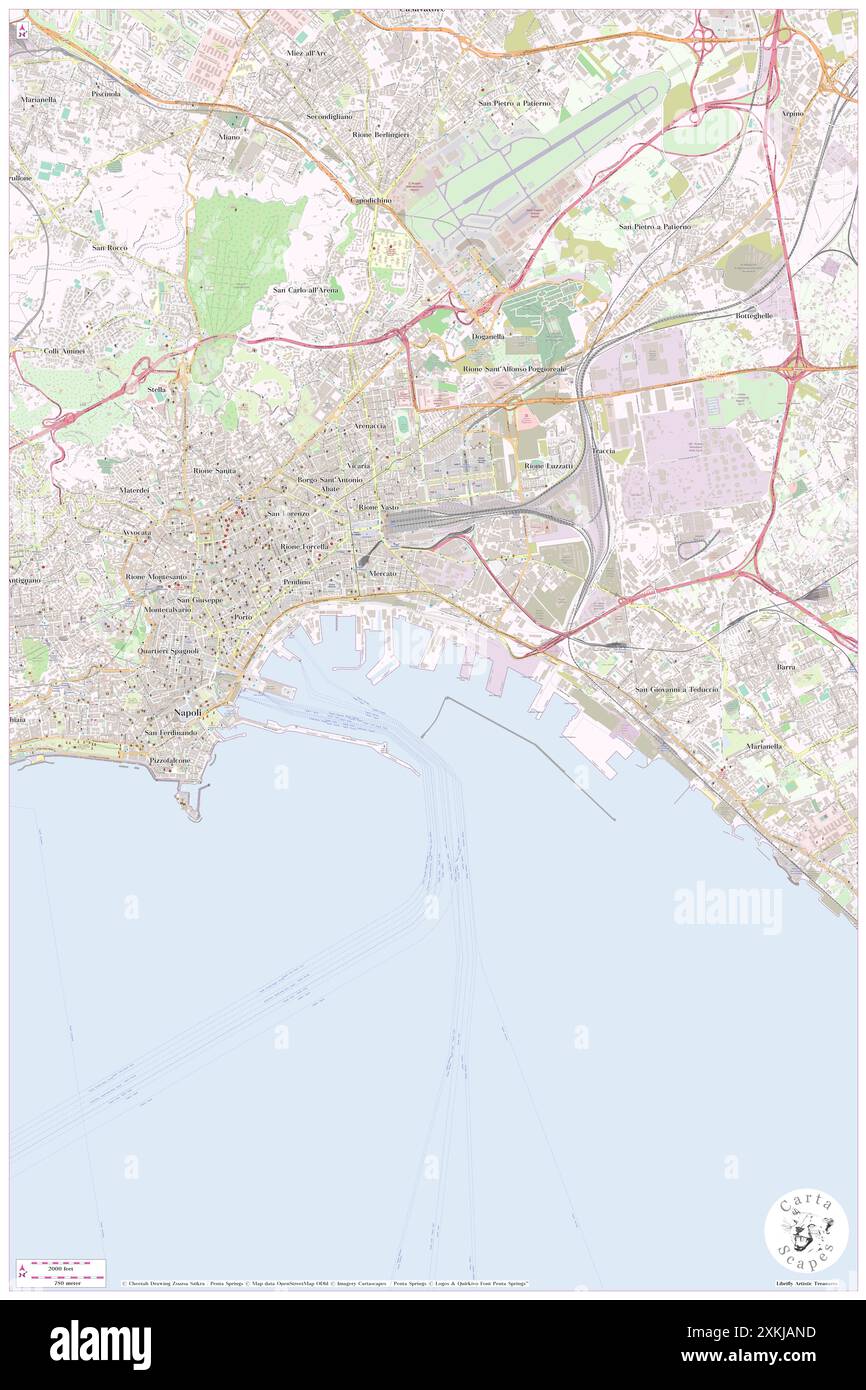 Pontile Vittorio Emanuele II, Napoli, IT, Italia, Campania, N 40 50' 29'', N 14 16' 40'', MAP, Cartascapes Map pubblicata nel 2024. Esplora Cartascapes, una mappa che rivela i diversi paesaggi, culture ed ecosistemi della Terra. Viaggia attraverso il tempo e lo spazio, scoprendo l'interconnessione del passato, del presente e del futuro del nostro pianeta. Foto Stock