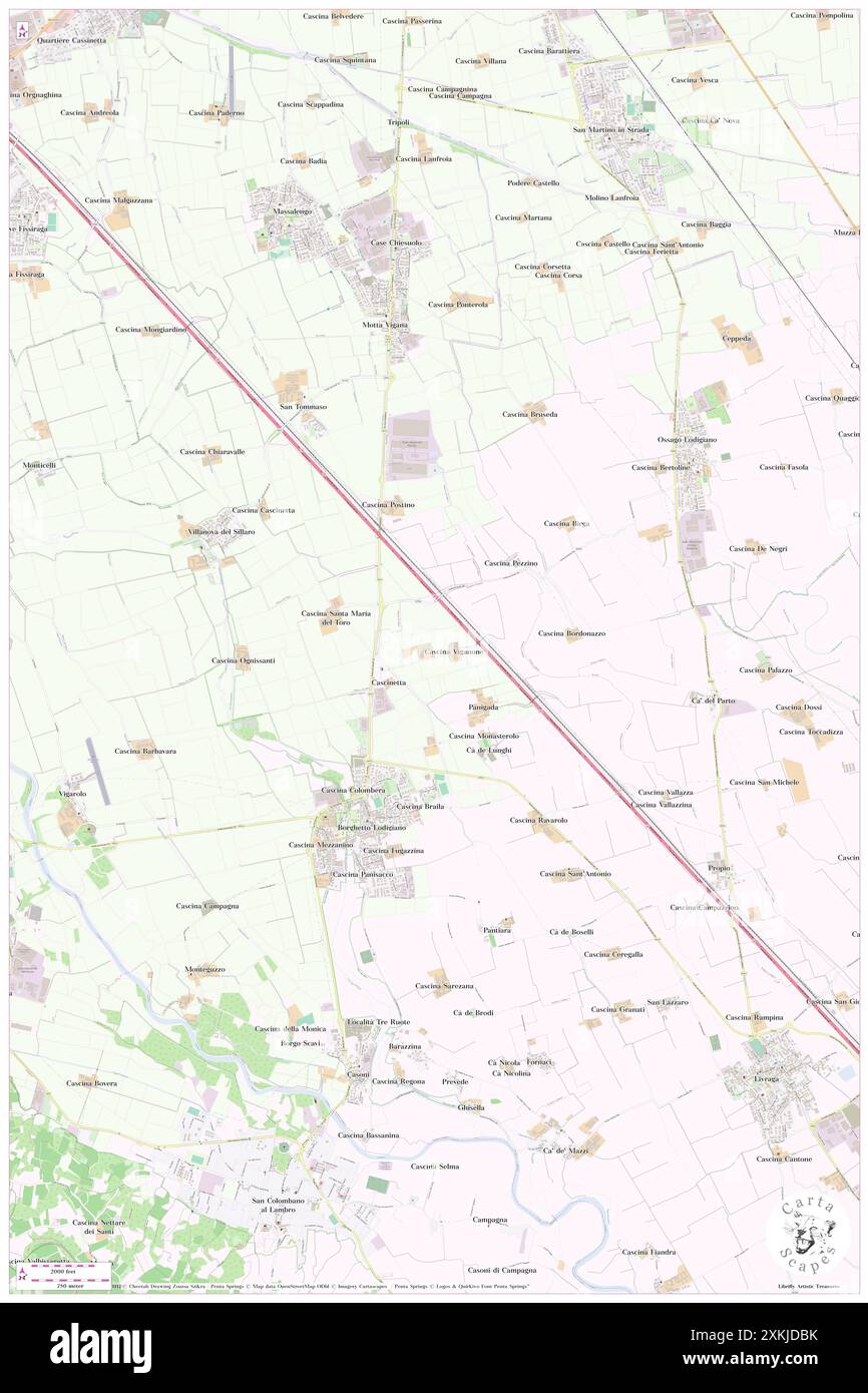 Viganone, Provincia di Lodi, IT, Italia, Lombardia, N 45 13' 40'', N 9 30' 25'', MAP, Cartascapes Map pubblicata nel 2024. Esplora Cartascapes, una mappa che rivela i diversi paesaggi, culture ed ecosistemi della Terra. Viaggia attraverso il tempo e lo spazio, scoprendo l'interconnessione del passato, del presente e del futuro del nostro pianeta. Foto Stock