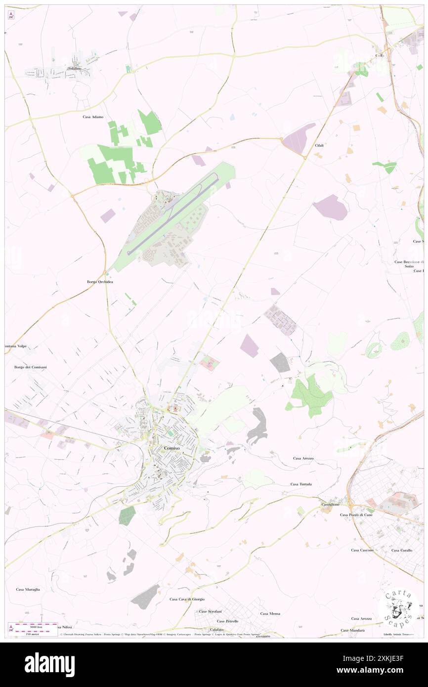 Cascalanella, Ragusa, IT, Italia, Sicilia, N 36 58' 30'', N 14 37' 3'', MAP, Cartascapes Map pubblicata nel 2024. Esplora Cartascapes, una mappa che rivela i diversi paesaggi, culture ed ecosistemi della Terra. Viaggia attraverso il tempo e lo spazio, scoprendo l'interconnessione del passato, del presente e del futuro del nostro pianeta. Foto Stock