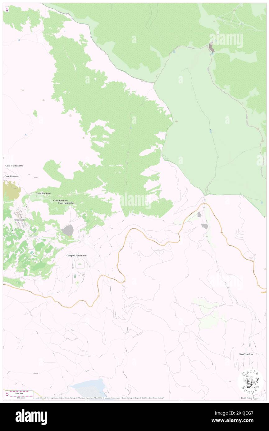 Campoli Appennino, Provincia di Frosinone, IT, Italia, Lazio, N 41 44' 7'', N 13 40' 59'', MAP, Cartascapes Map pubblicata nel 2024. Esplora Cartascapes, una mappa che rivela i diversi paesaggi, culture ed ecosistemi della Terra. Viaggia attraverso il tempo e lo spazio, scoprendo l'interconnessione del passato, del presente e del futuro del nostro pianeta. Foto Stock