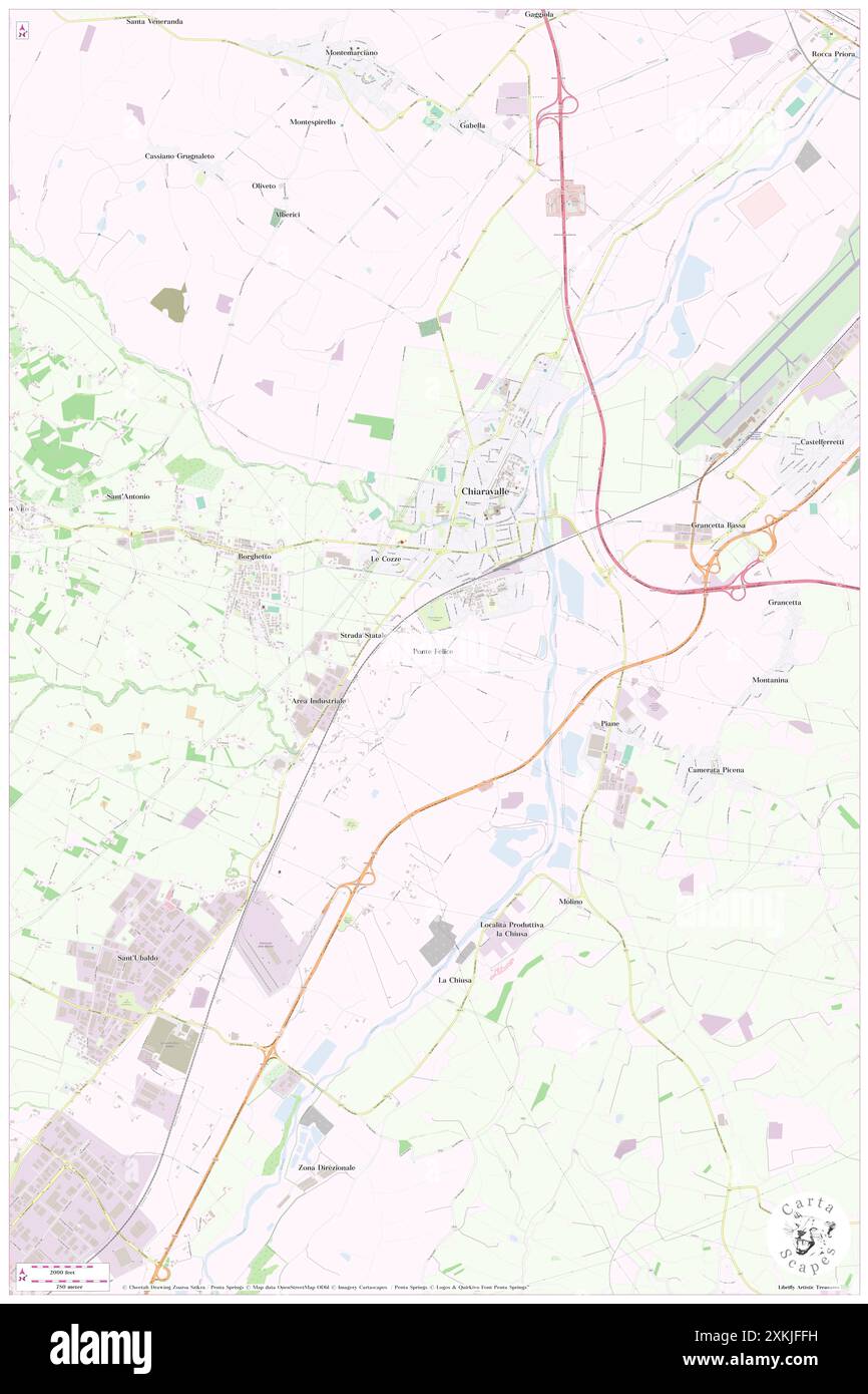 Ponte felice, Provincia di Ancona, IT, Italia, le Marche, N 43 35' 17'', N 13 19' 9'', MAP, Cartascapes Map pubblicata nel 2024. Esplora Cartascapes, una mappa che rivela i diversi paesaggi, culture ed ecosistemi della Terra. Viaggia attraverso il tempo e lo spazio, scoprendo l'interconnessione del passato, del presente e del futuro del nostro pianeta. Foto Stock