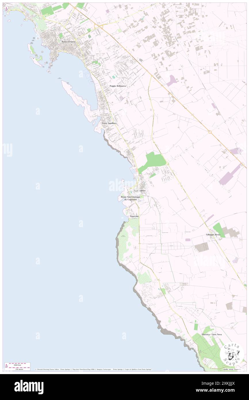 Sant'Isidoro, IT, Italia, N 40 13' 1'', N 17 55' 17'', mappa, Cartascapes Mappa pubblicata nel 2024. Esplora Cartascapes, una mappa che rivela i diversi paesaggi, culture ed ecosistemi della Terra. Viaggia attraverso il tempo e lo spazio, scoprendo l'interconnessione del passato, del presente e del futuro del nostro pianeta. Foto Stock